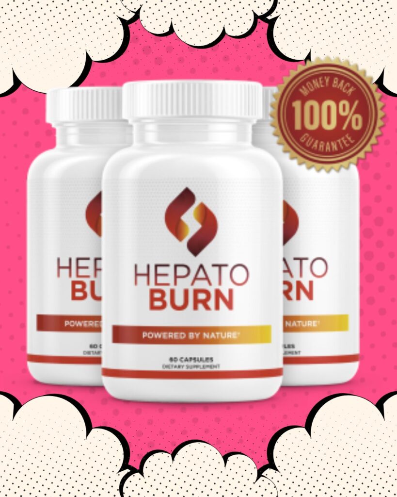 Bottle of HepatoBurn supplement for liver detox and weight management