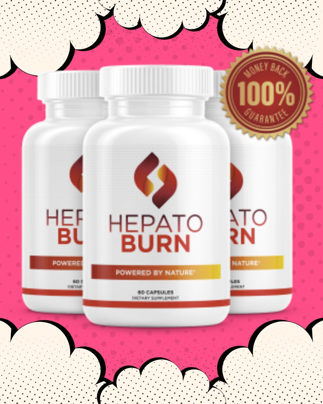Bottle of HepatoBurn supplement for liver detox and weight management